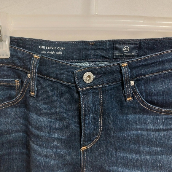 AG ADRIANO GOLDSCHMIED BLUE JEANS SLIM STRAIGHT 27 CROPPED THE STEVIE CUFF - Picture 6 of 16
